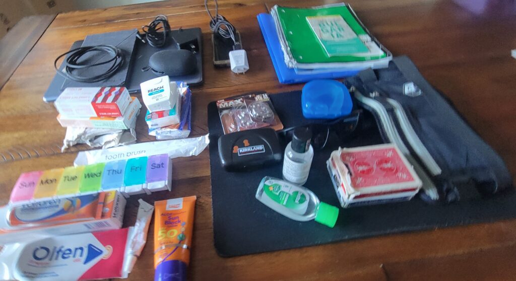 Contents of My Back Pack.